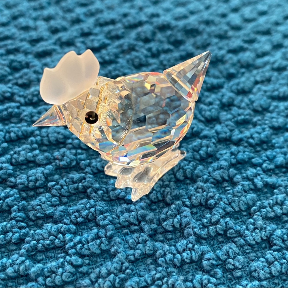 Vintage Swarovski Silver Crystal Hen 7675NR030000 With Box Generic COA